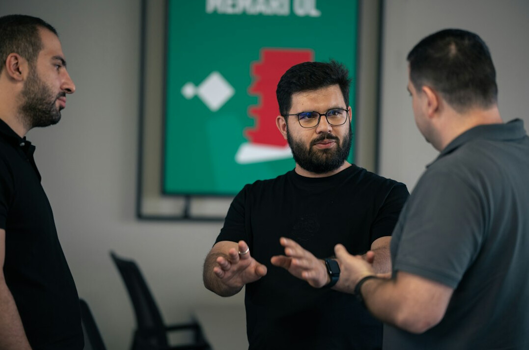 team discussing insurance innovation