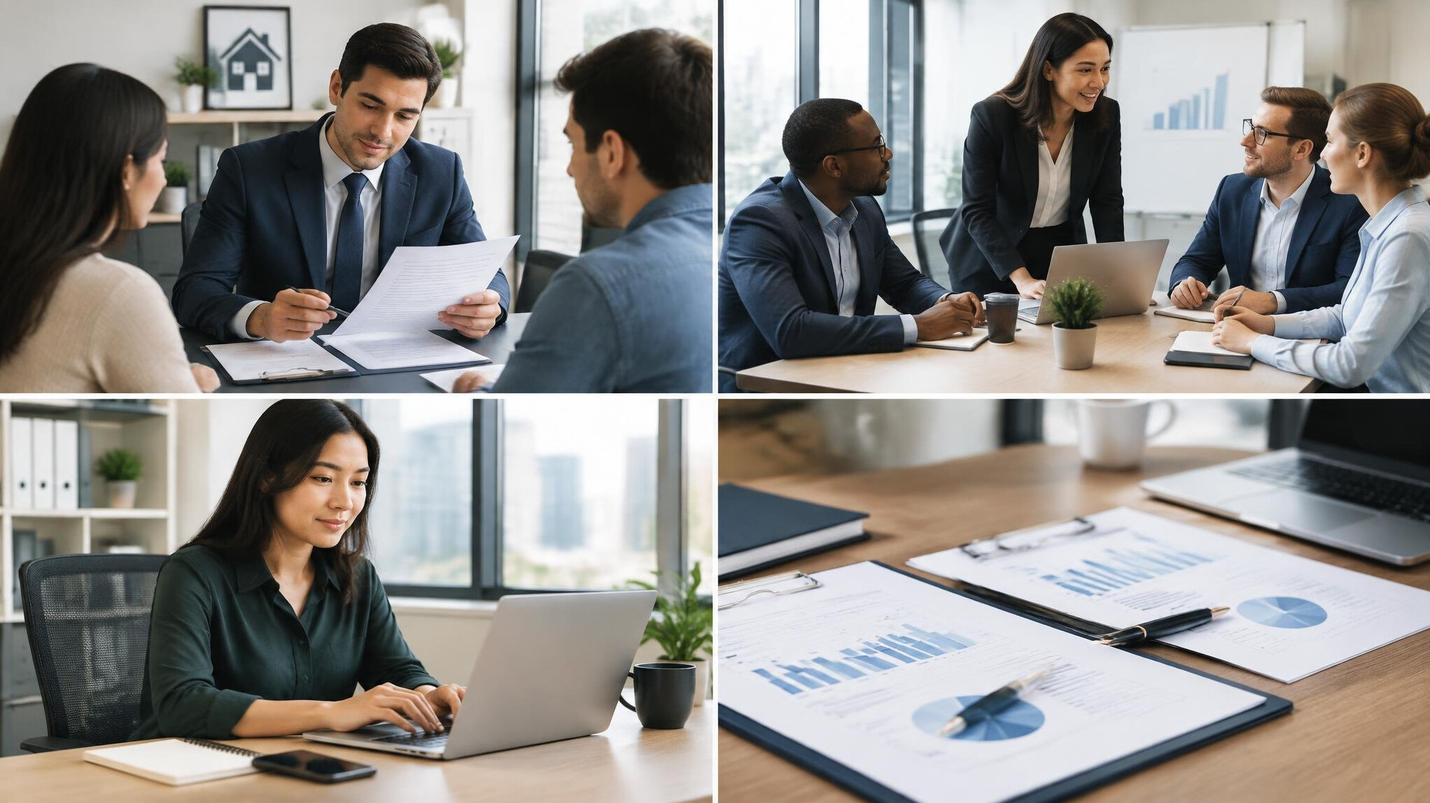 insurance agent reviewing documents